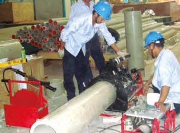 The production efficiency of PE pipe electric weldi